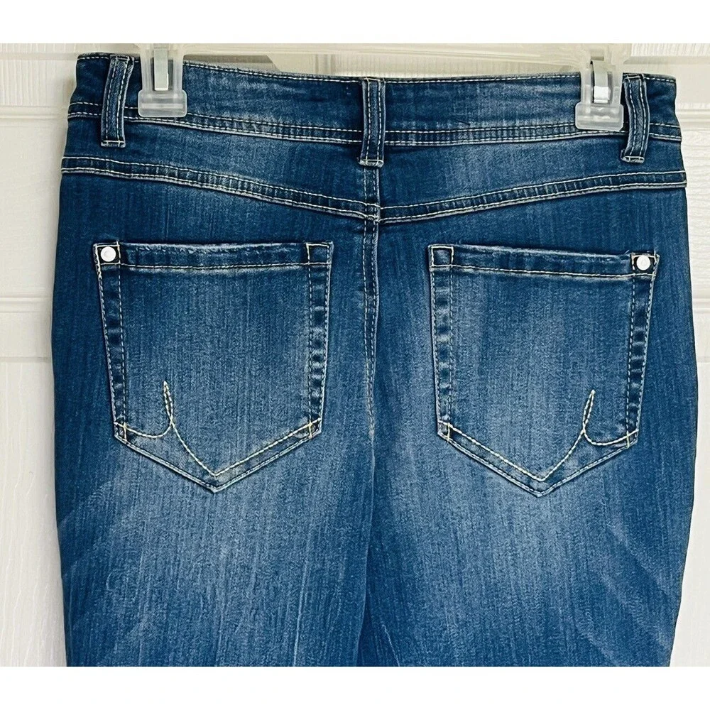 Inc Denim International Concepts Siz 2 Raw Frayed-Hem Skinny Leg Reg Fit Jeans